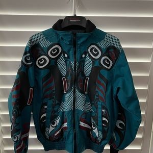 Gorgeous Pacific NW Coast artist jacket Small EUC